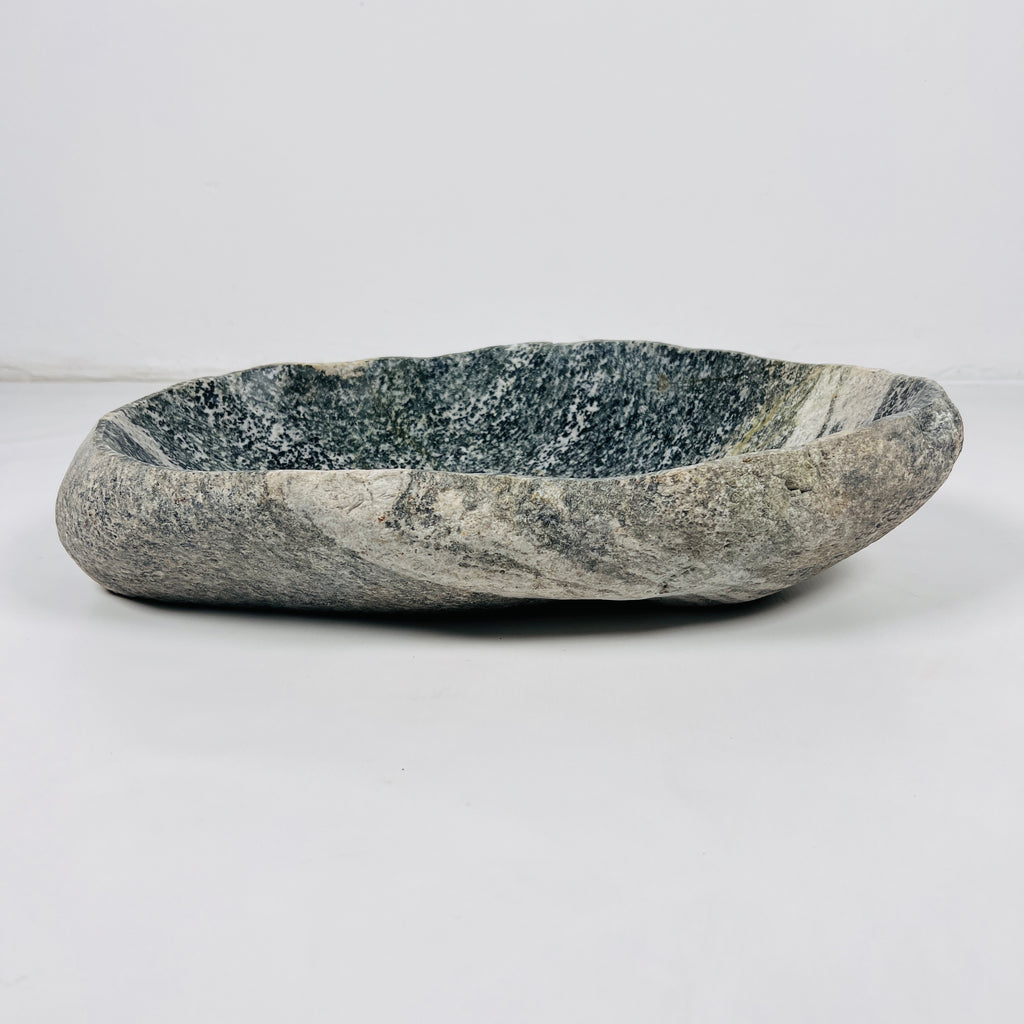 Black With White Streak River Stone Sink