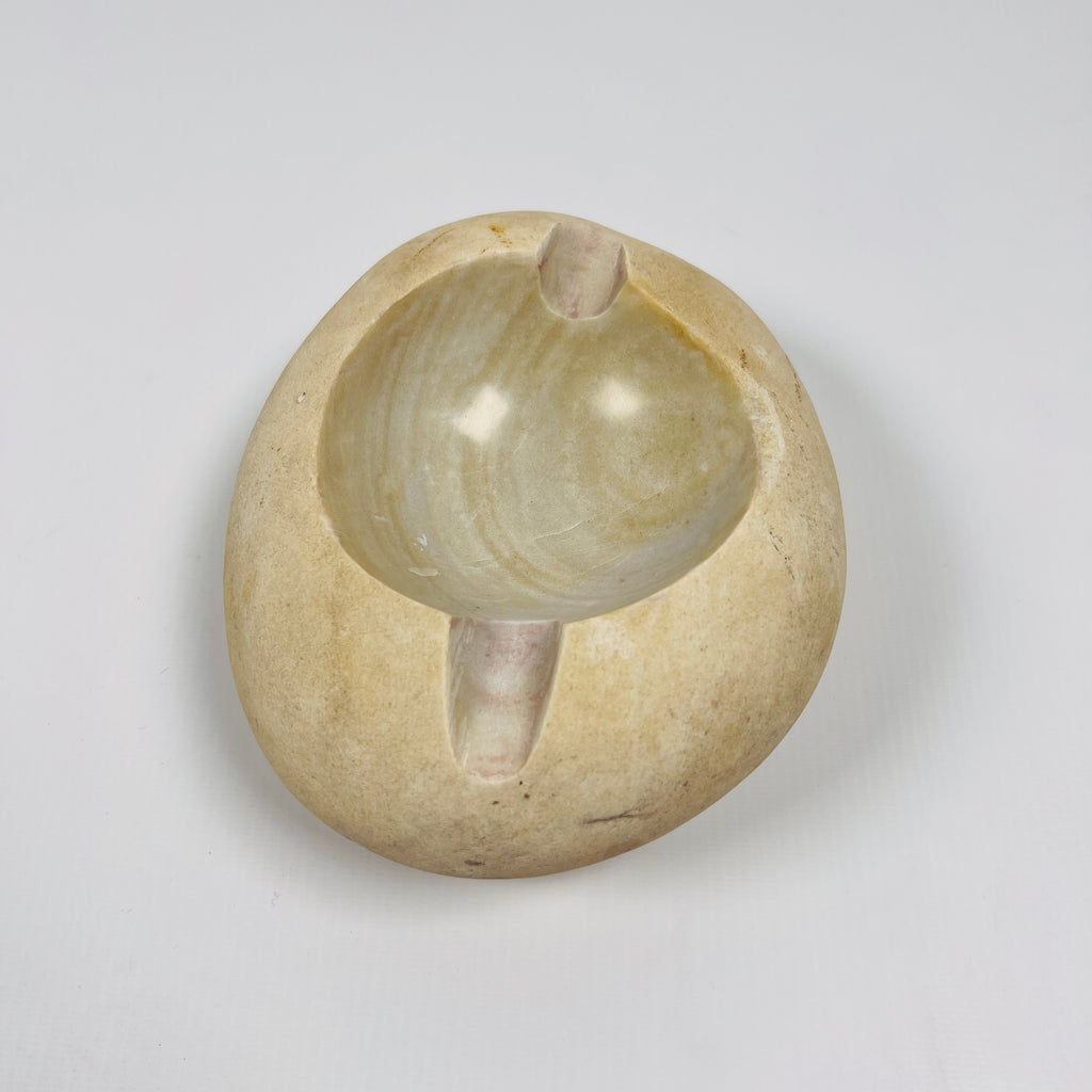 River Stone Eggshell Swirled Ash Tray