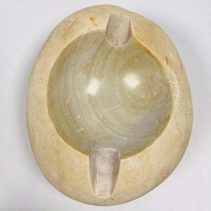 Eggshell Swirled Ash Tray - River Stone