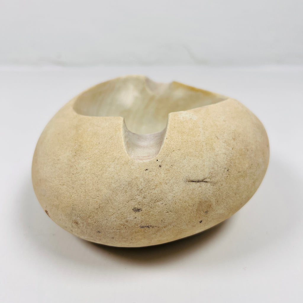 River Stone Eggshell Swirled Ash Tray