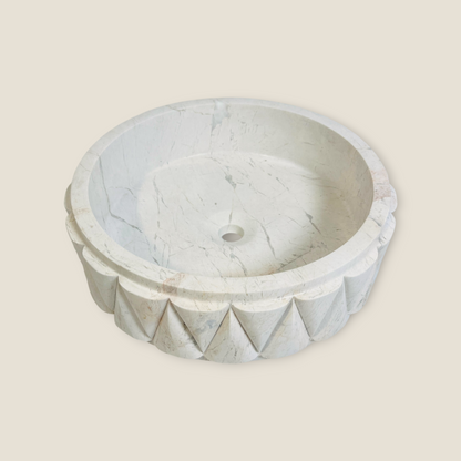 Prism Marble Basin - White