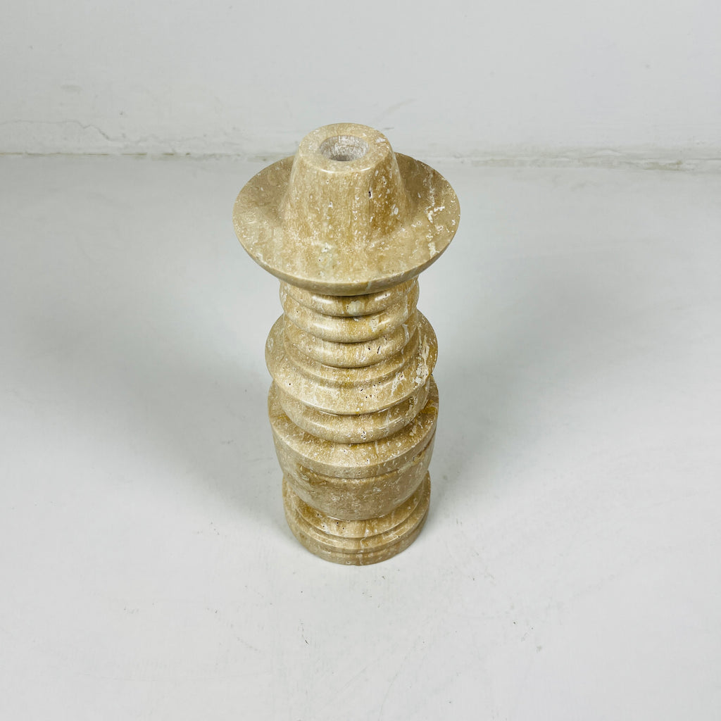 Tiered Travertine Candle Stand