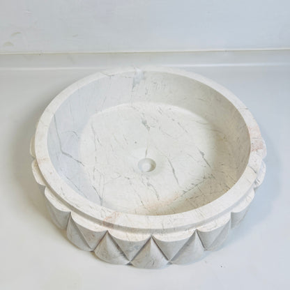 Prism Marble Basin - White