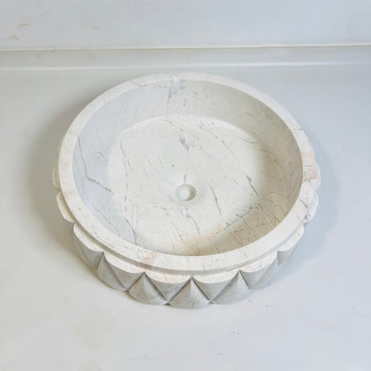 Prism Marble Basin - White