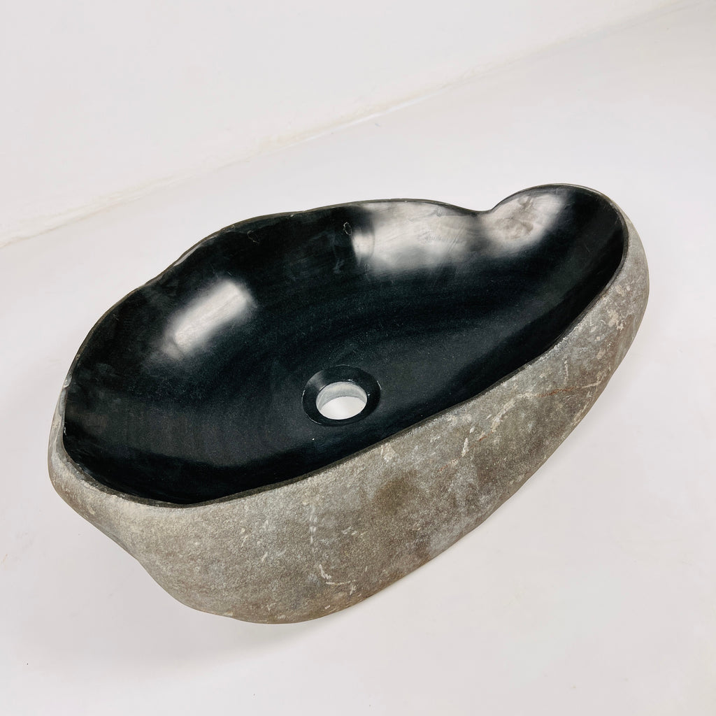 Jet Black Centre Riverstone Sink