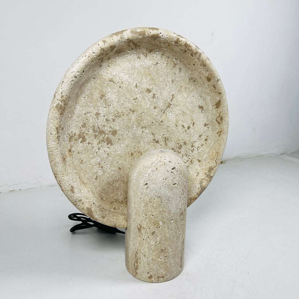 Travertine Disk Spotted Table Lamp