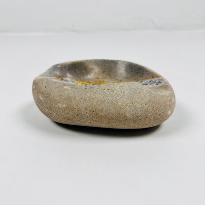 Amber Lined Ash Tray - Riverstone
