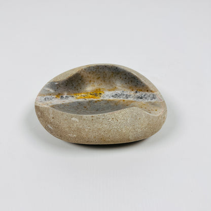 Amber Lined Ash Tray - Riverstone