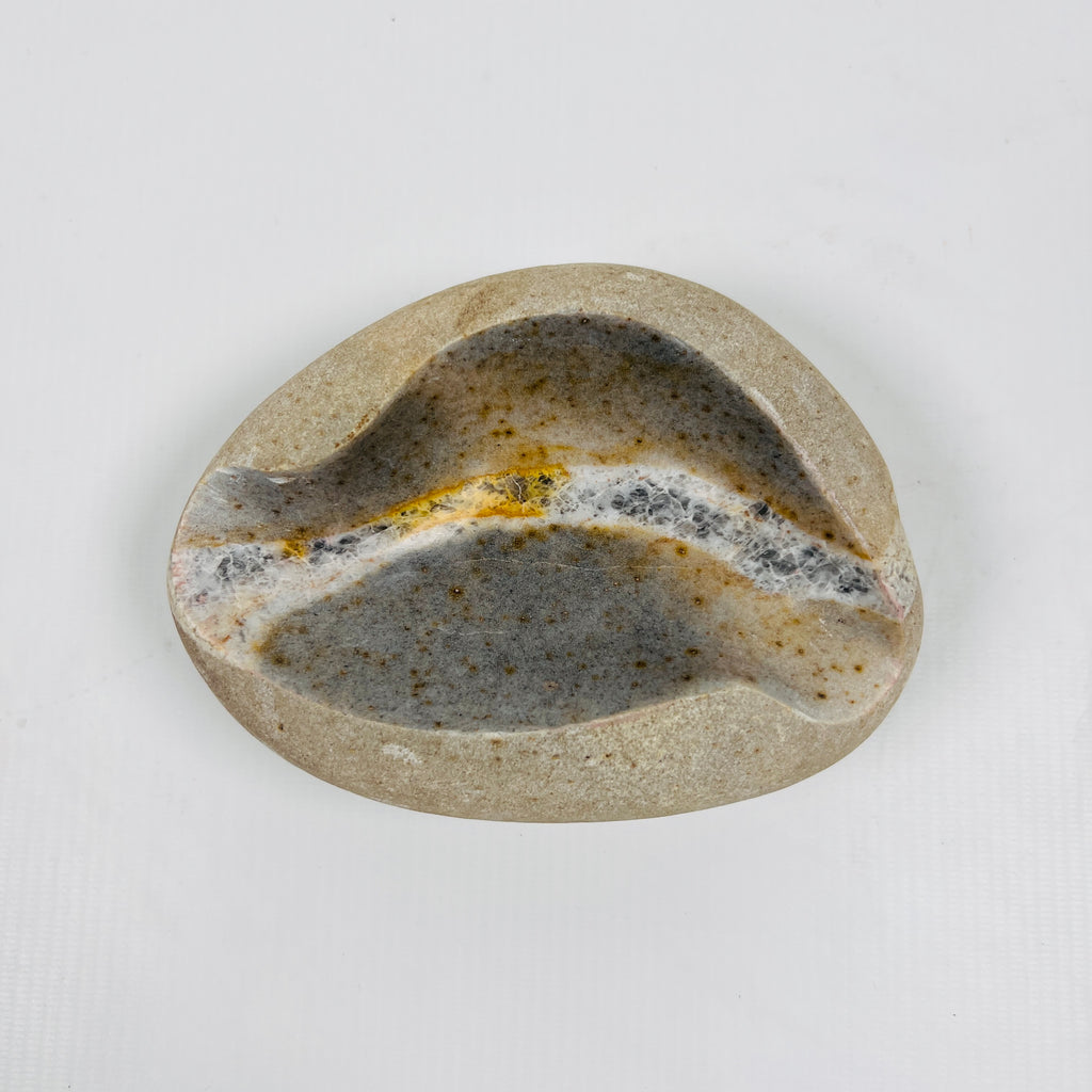 River Stone Amber Lined Ash Tray