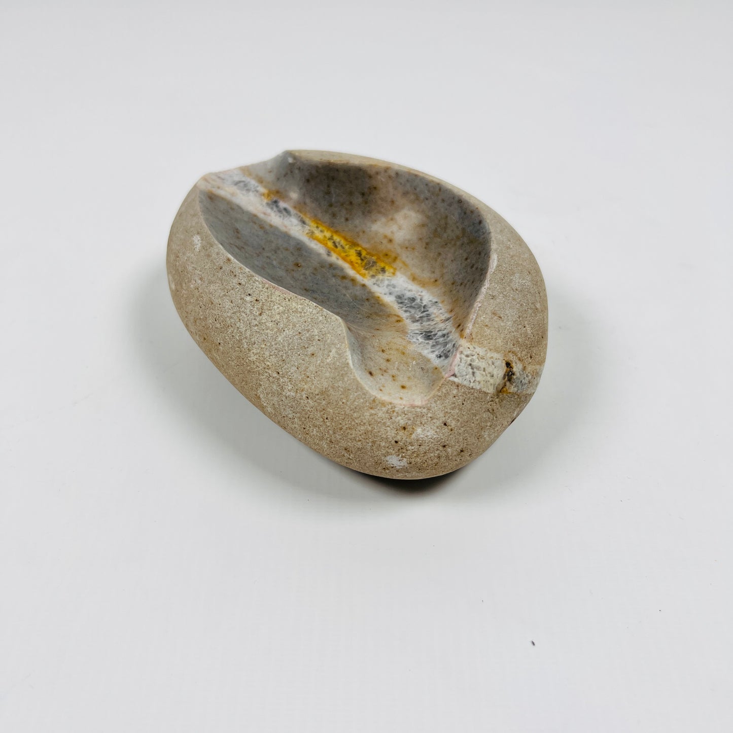 Amber Lined Ash Tray - Riverstone