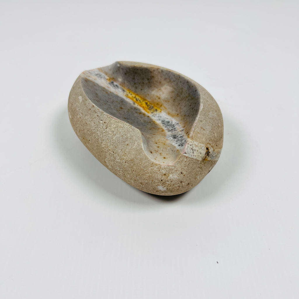 River Stone Amber Lined Ash Tray