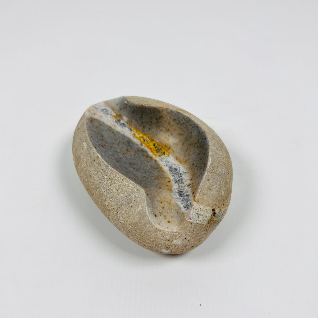 River Stone Amber Lined Ash Tray