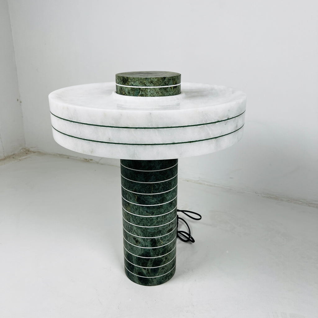 Jungle Green Pinstriped Lamp