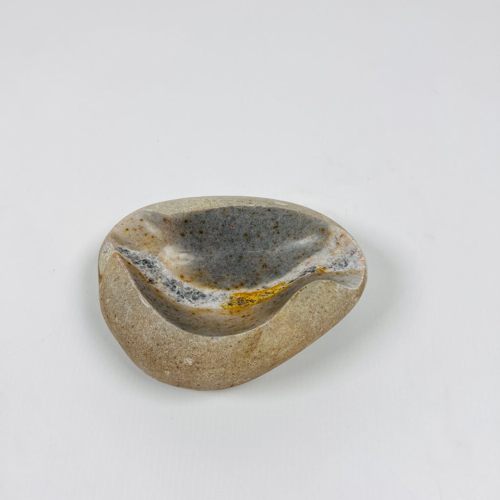 River Stone Amber Lined Ash Tray