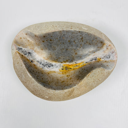 Amber Lined Ash Tray - Riverstone