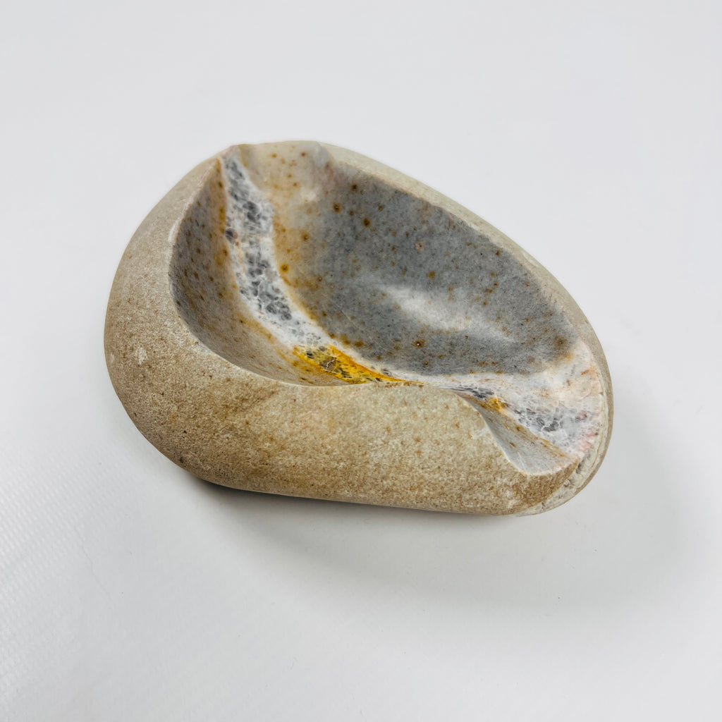 River Stone Amber Lined Ash Tray