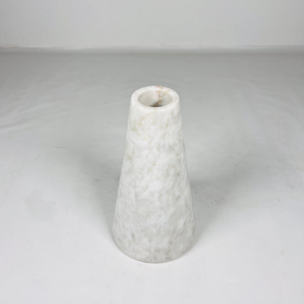 White and Gray Funnel Abstract Vase