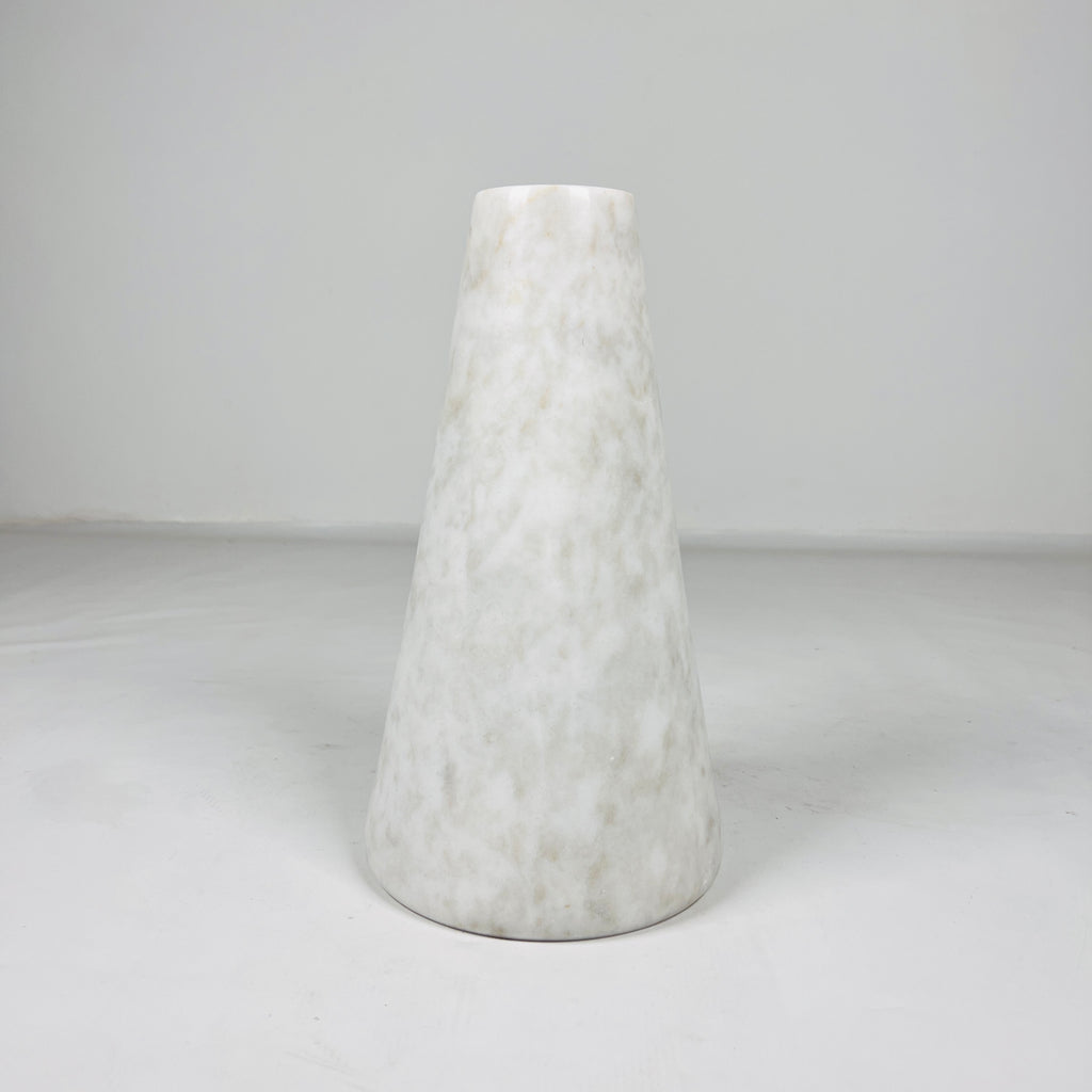 White and Gray Funnel Abstract Vase