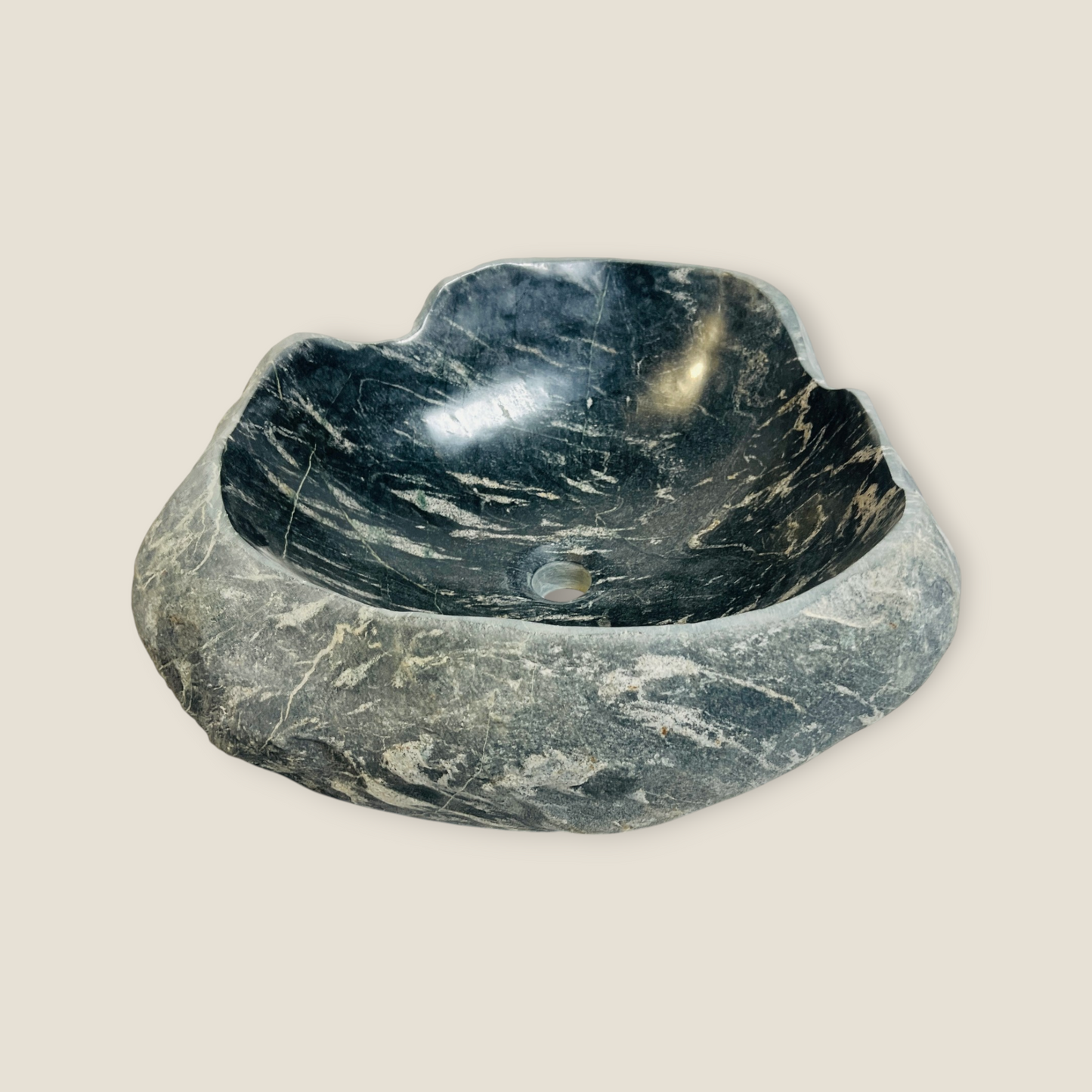 Vesper Dark Stone Sink - River Stone