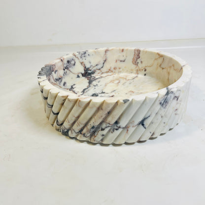 Twist Marble Basin - Red & White