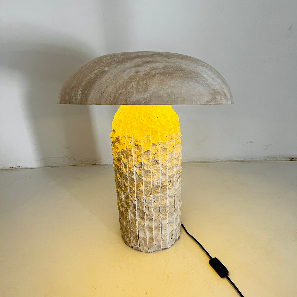 Mushroom Travertine Lamp