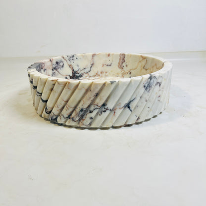 Twist Marble Basin - Red & White