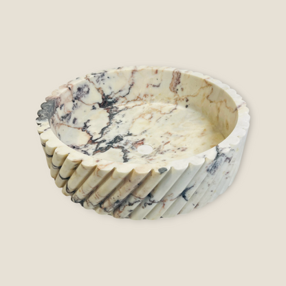 Twist Marble Basin - Red & White