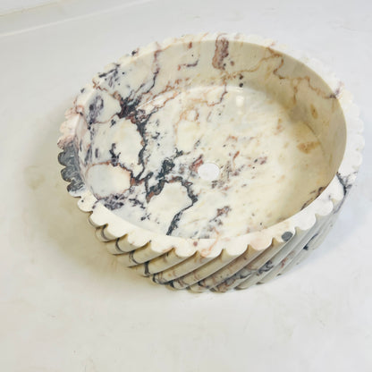 Twist Marble Basin - Red & White
