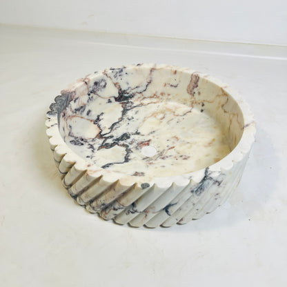 Twist Marble Basin - Red & White