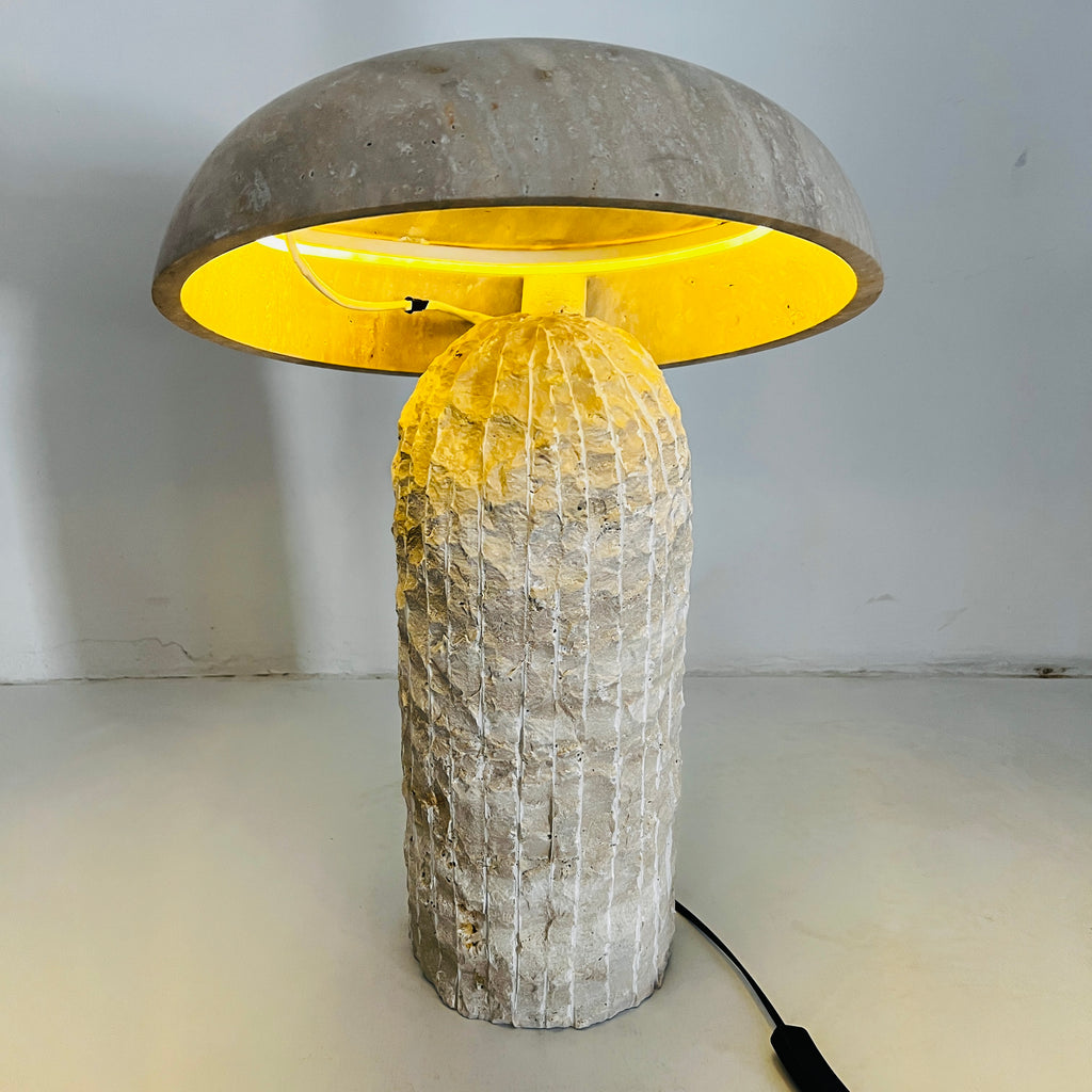 Mushroom Travertine Lamp