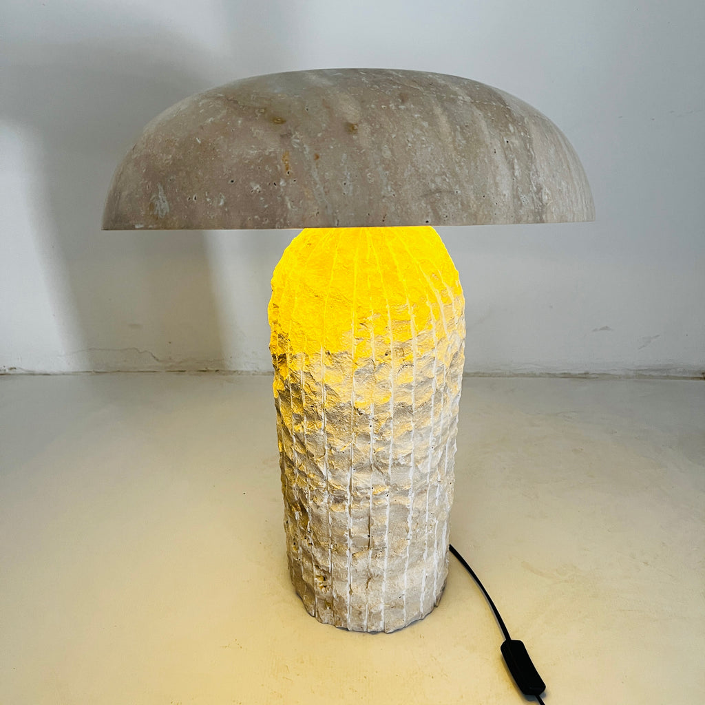 Mushroom Travertine Lamp