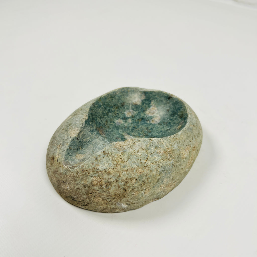 River Stone Emerald Green Tainted Ash Tray