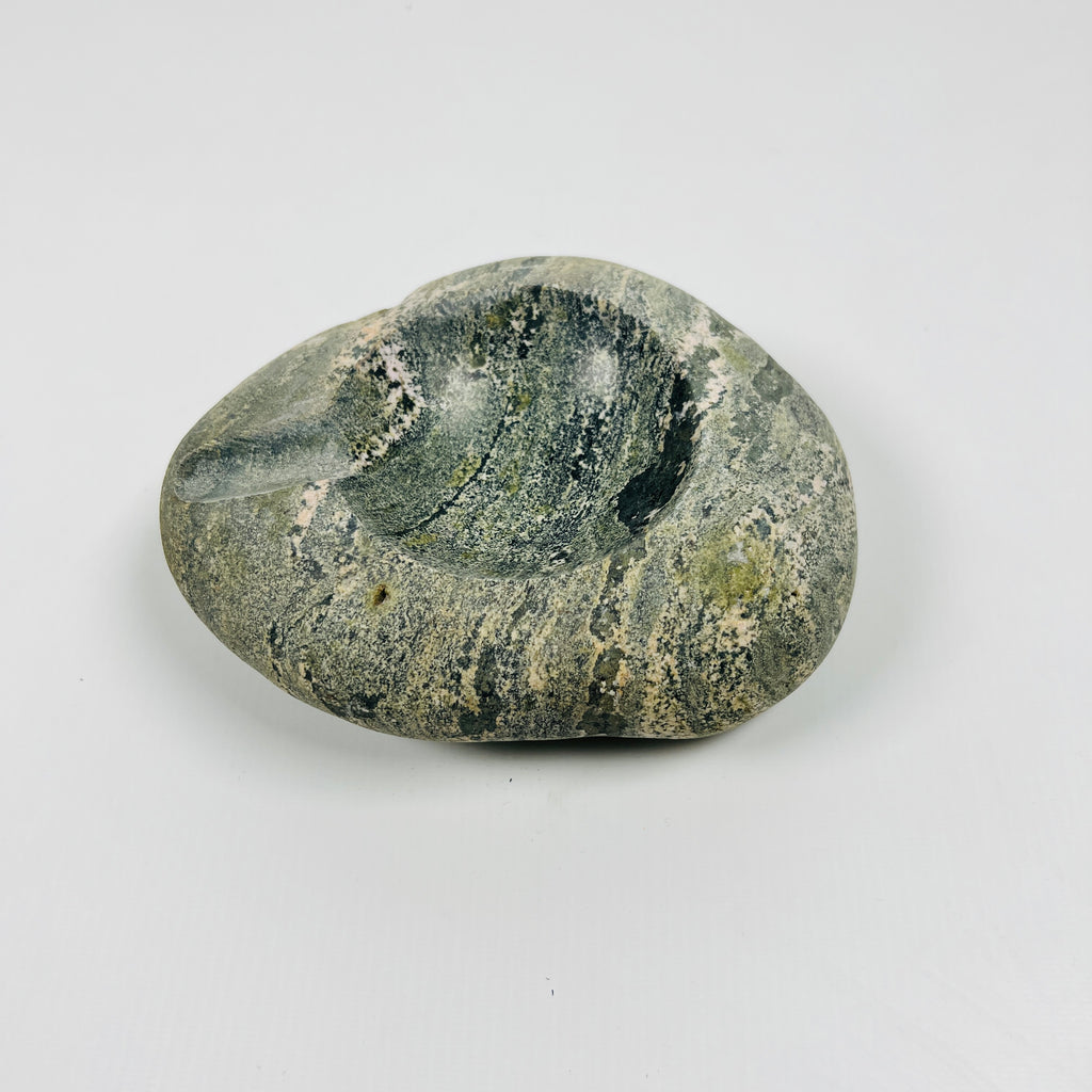 River Stone Streaked Moss Ash Tray