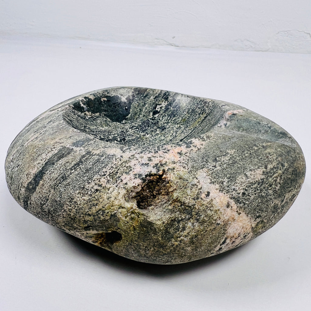 River Stone Streaked Moss Ash Tray