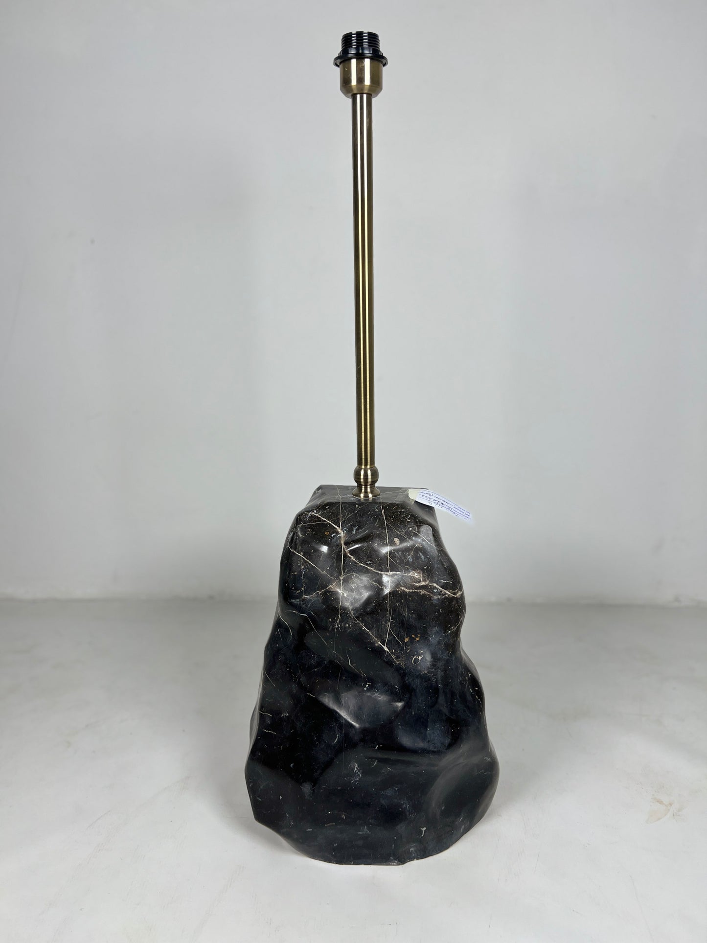 Tall Stone Base Lamp - Black