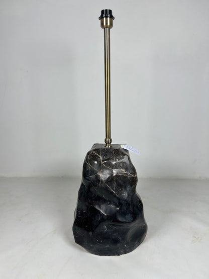 Tall Stone Base Lamp - Black