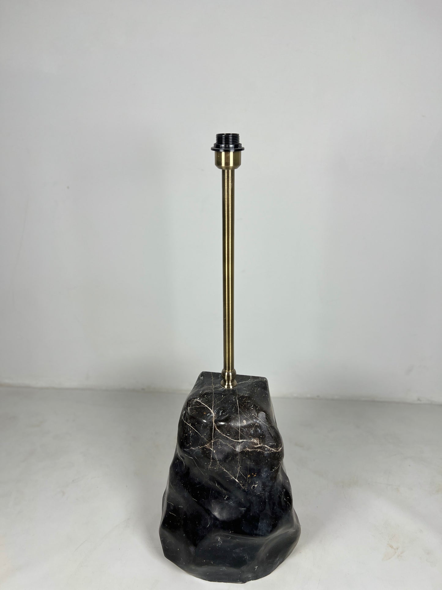 Tall Stone Base Lamp - Black