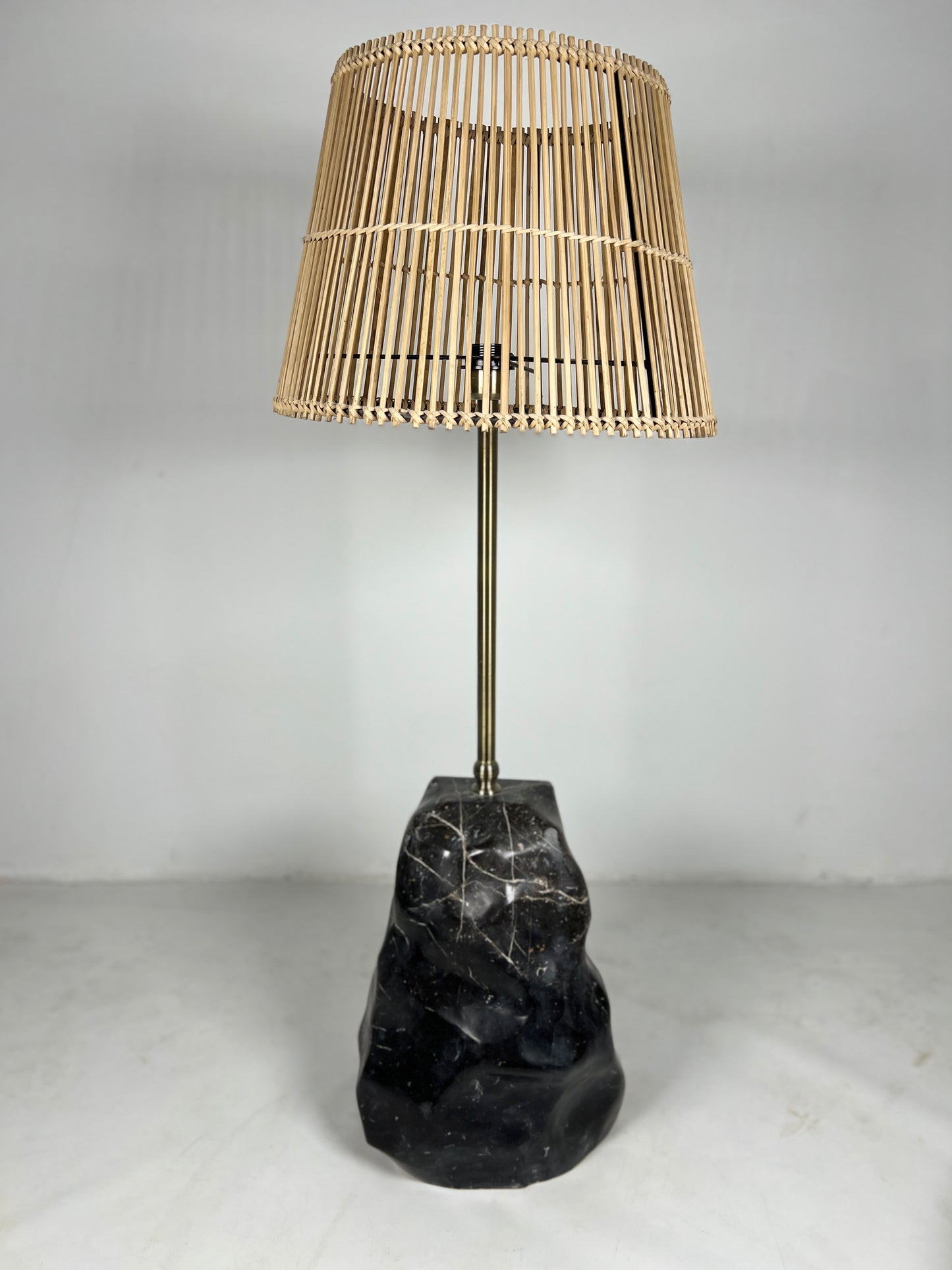 Tall Stone Base Lamp - Black