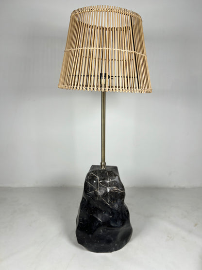 Tall Stone Base Lamp - Black