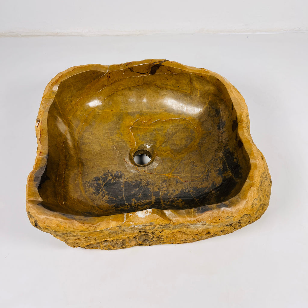 Brown Streaked Riverstone Sink