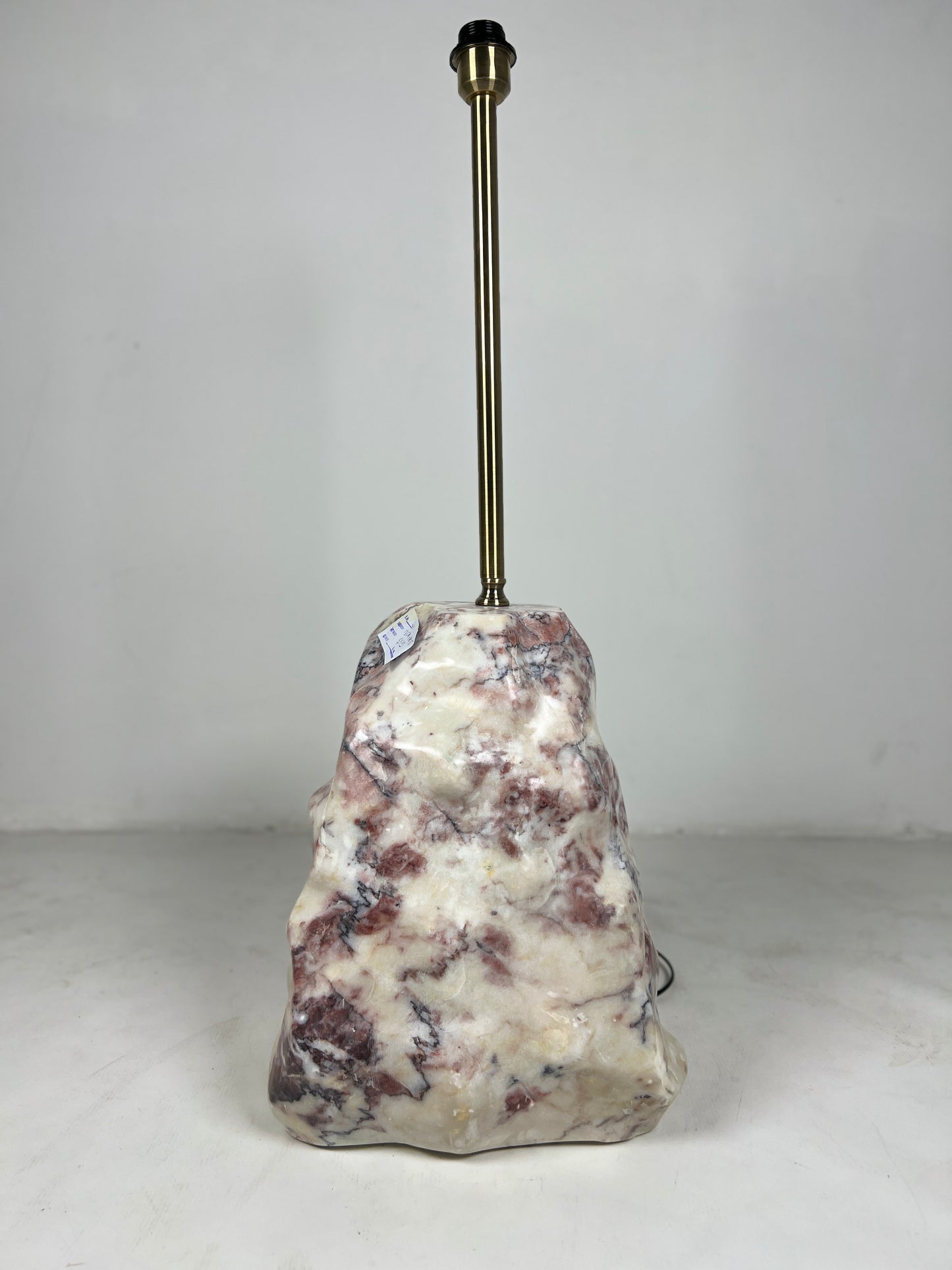 Tall Stone Base Lamp - Red & White
