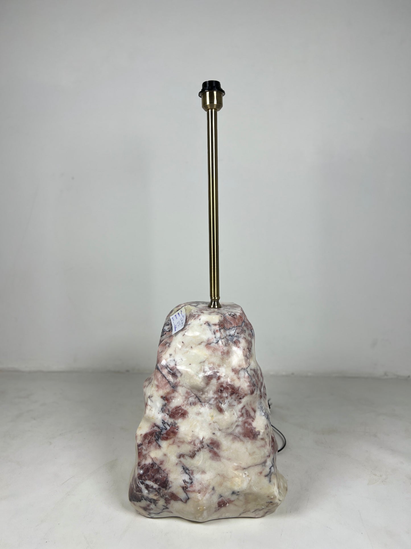 Tall Stone Base Lamp - Red & White