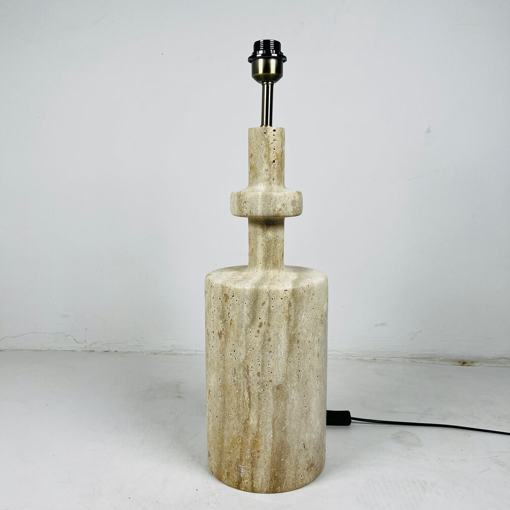 Travertine Bottleneck Shaded Lamp