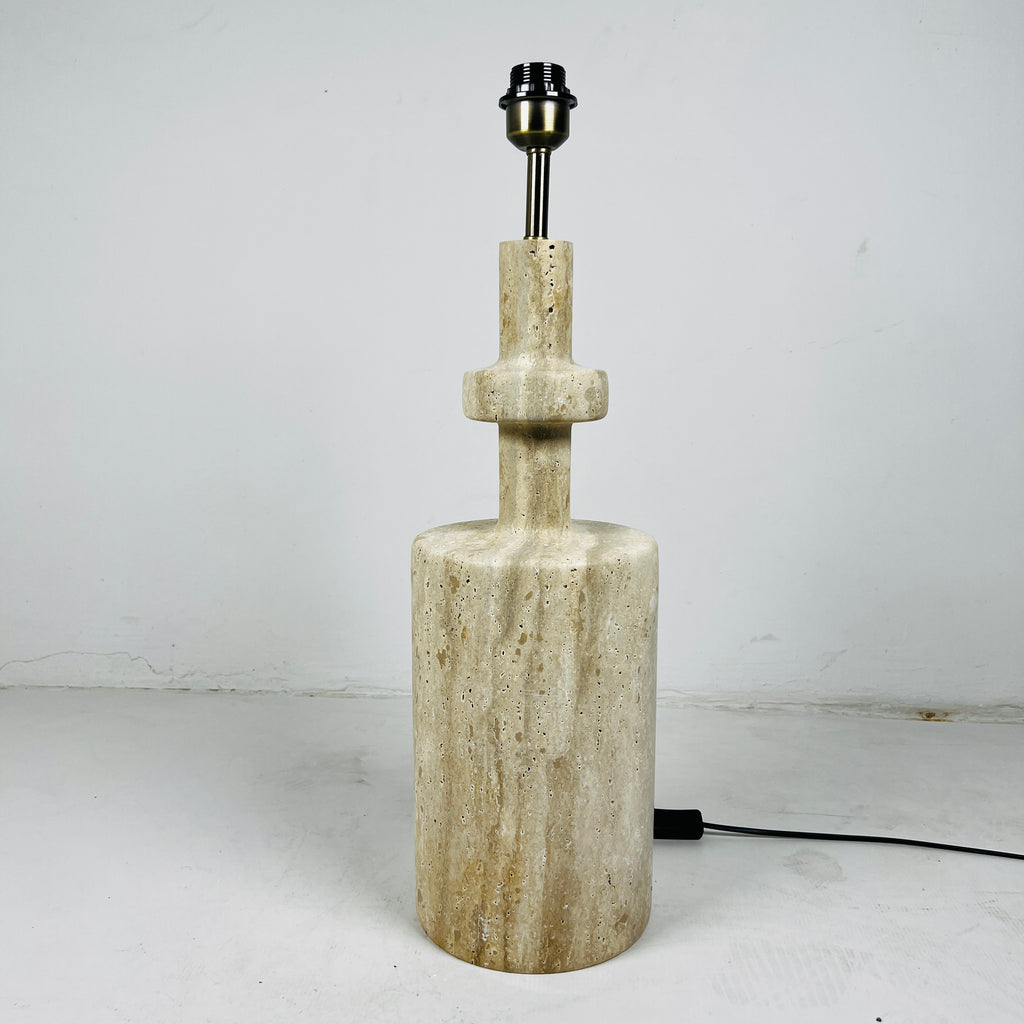 Travertine Bottleneck Shaded Lamp