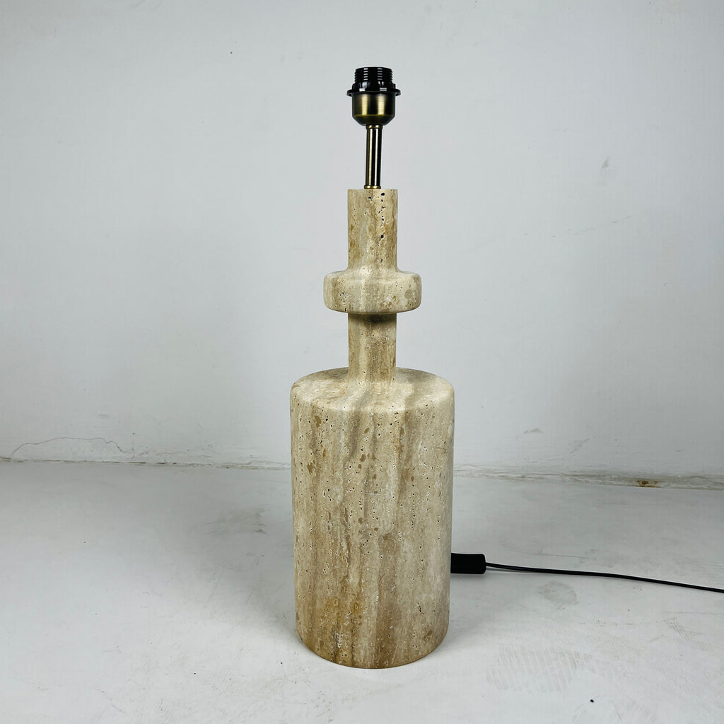 Travertine Bottleneck Shaded Lamp