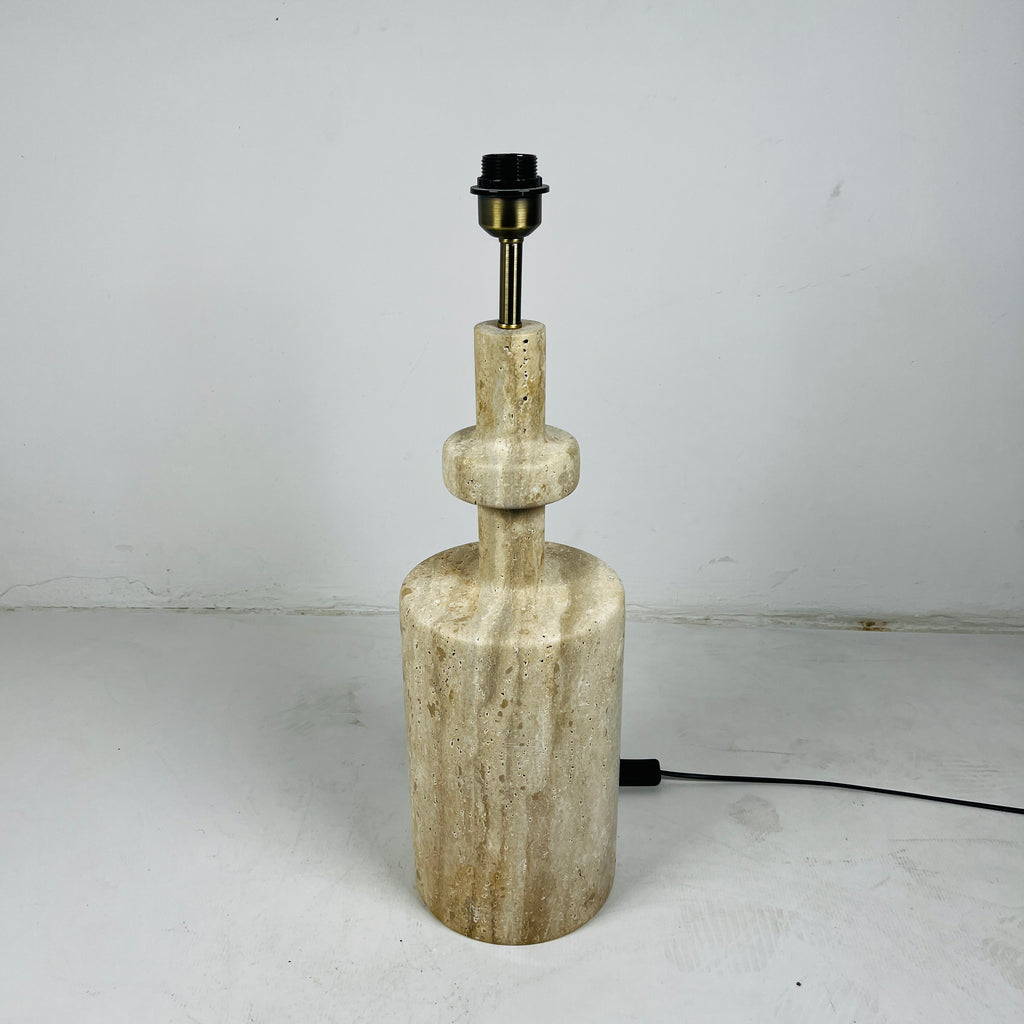 Travertine Bottleneck Shaded Lamp