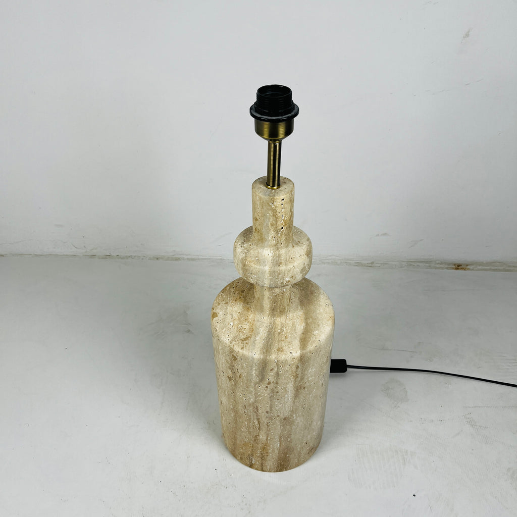 Travertine Bottleneck Shaded Lamp