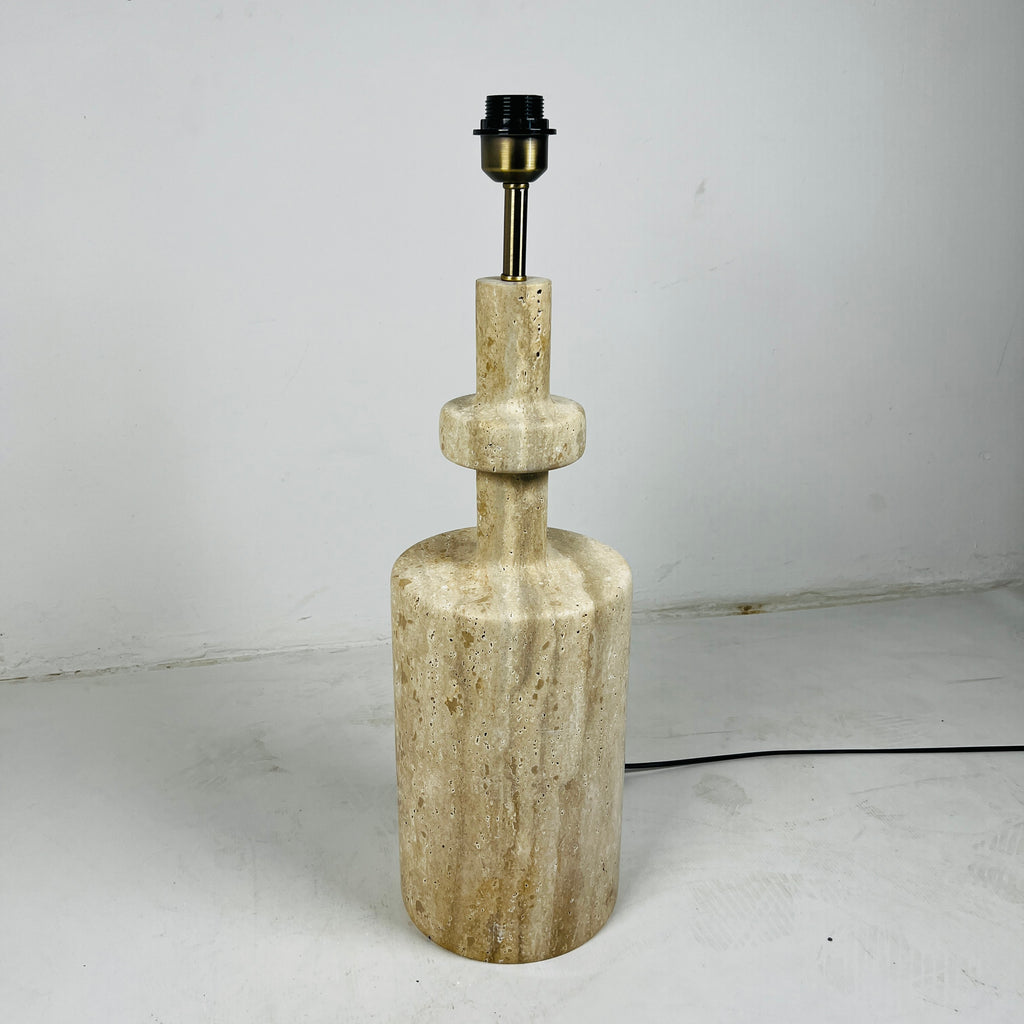 Travertine Bottleneck Shaded Lamp