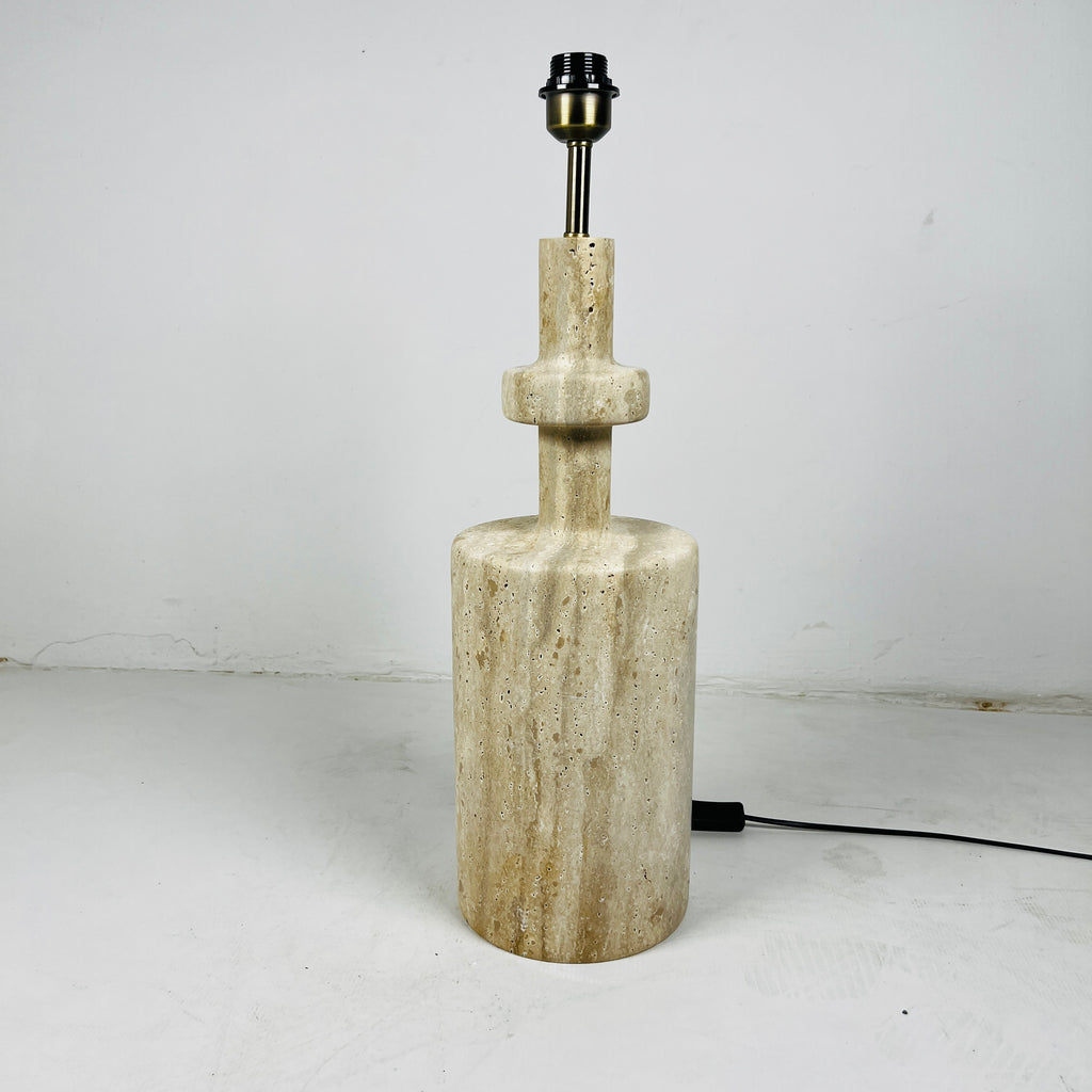 Travertine Bottleneck Shaded Lamp