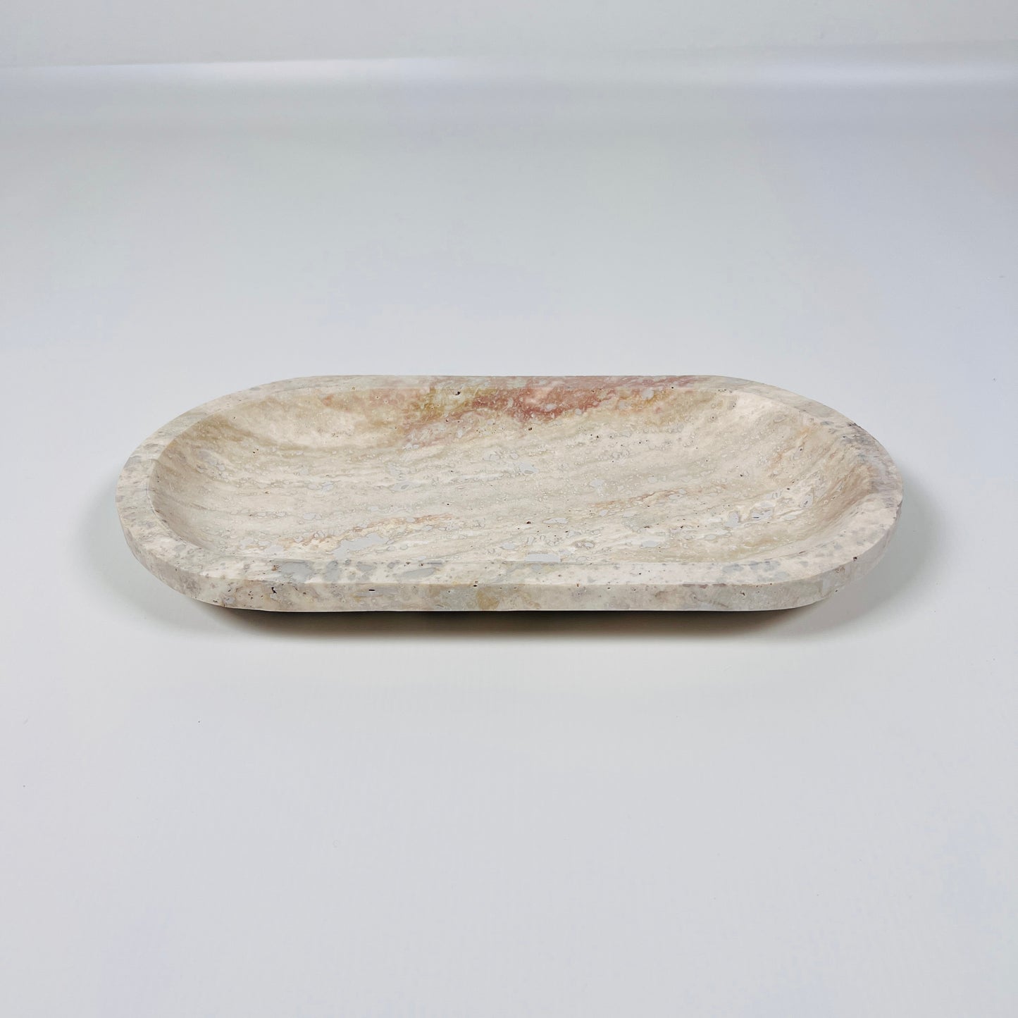 Travertine Oval Splotched Tray